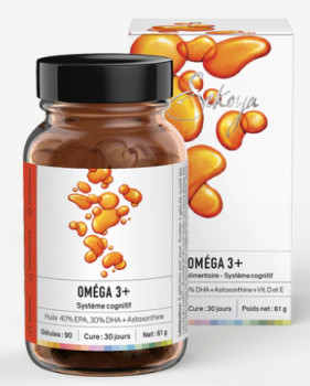 Oméga 3+ | Huile 40% EPA, 30% DHA + 8 mg Astaxanthine + Vitamines D et E