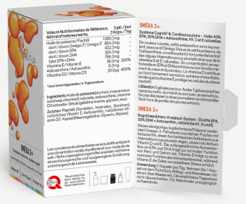 Oméga 3+ | Huile 40% EPA, 30% DHA + 8 mg Astaxanthine + Vitamines D et E